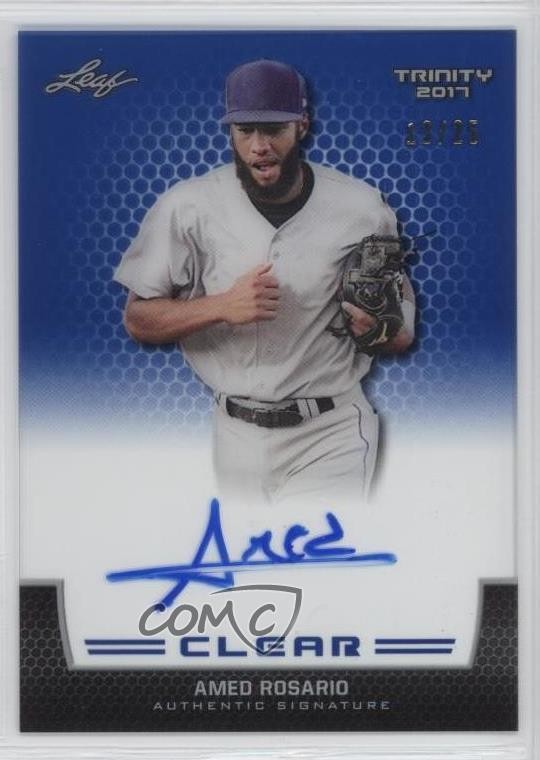 2017 Leaf Trinity Clear Blue 13/25 Amed Rosario #CA-AR1 Auto 0c6