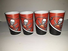 Tampa Bay Buccaneers NFL Waxed Paper Plastic Cup ( Set of Four )