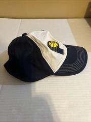 Indiana Pacers Baseball Cap Hat White Navy Blue Lucas Oil SGA Promo Adjustable