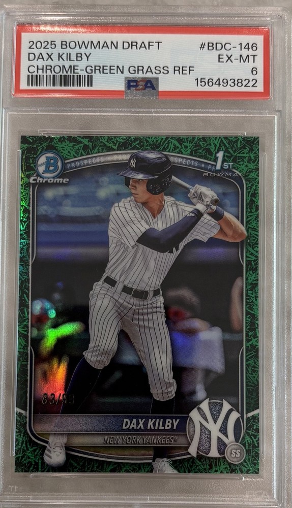 2025 Bowman Draft – Chrome Dax Kilby #BDC-146 Green Grass Refractor /99 (RC)