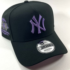 New Era NY Yankees Exclusive Black Purple UV 9FORTY A-Frame Snapback Hat Cap