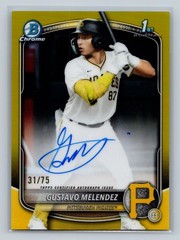 Gustavo Melendez 2025 Bowman Chrome 1st Yellow Refractor Auto /75 #CPA-GM