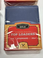 Liquidation Lot of 100 Cardboard Gold 3&Prime;x4&Prime; Standard Toploader – Clear 25 ct x 4