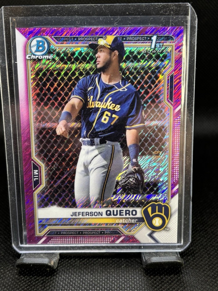Jeferson Quero /199 Fuchsia Shimmer Refractor 2021 Bowman Chrome 1st #BCP-181