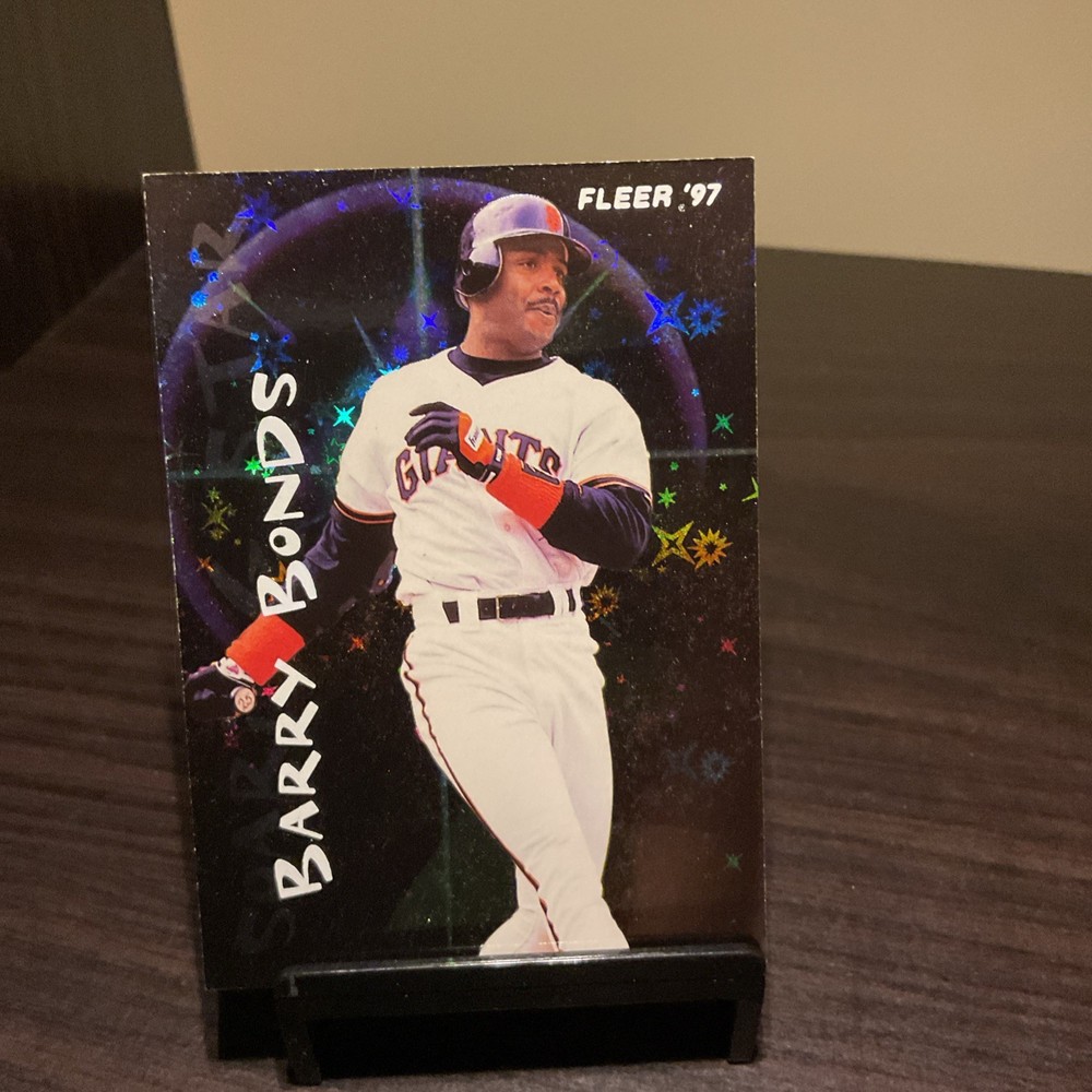 1997 Fleer Soaring Stars #2 Barry Bonds Refractor Pattern Insert Card