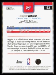 2025-26 Topps Chrome Update #132 Aaron Wiggins Red White and Blue Refractor