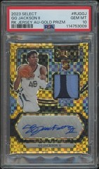2023/24 Panini Select GG Jackson II Gold Prizm Rookie Patch Auto #07/10 PSA 10