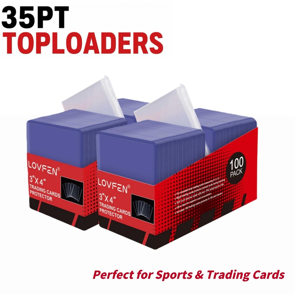 3×4 200ct Toploaders & 200x Sleeves For Standard 35pt Trading Cards (2* 100pack)