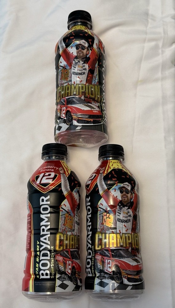 Body Armor Ryan Blaney Champion Nascar Bottle Strawberry Banana Lot Of 3 Opened