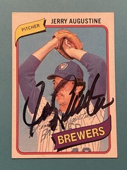 JERRY AUGUSTINE (BREWERS WALL OF HONOR) Signed 1980 Topps #243 Autograph Auto