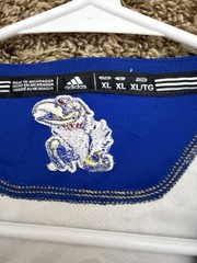 Adidas Kansas Jayhawks #1 Basketball Jersey White Blue Red Men’s XL