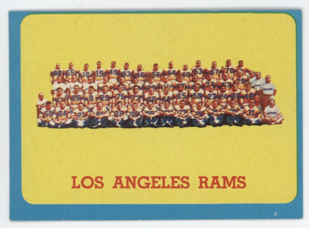 1963 Topps #48 Los Angeles Rams team football card. Excellent cond.
