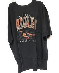 Mens MLB Baltimore Orioles &rsquo;47 Brand Black Big & Tall Double Header Tee T-Shirt