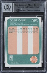 Pistons Dennis Rodman « HOF 11 » Signed 1988 Fleer #43 Card Auto 10! BAS Slabbed