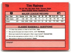 Tim Raines 1991 Classic II #T9