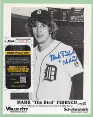 Autographed Mark Fidrych The Bird Tigers 8×10 JSA