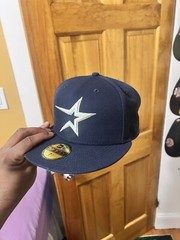 Navy blue 7 5/8 New Era 59Fifty Houston Astros Gray Brim