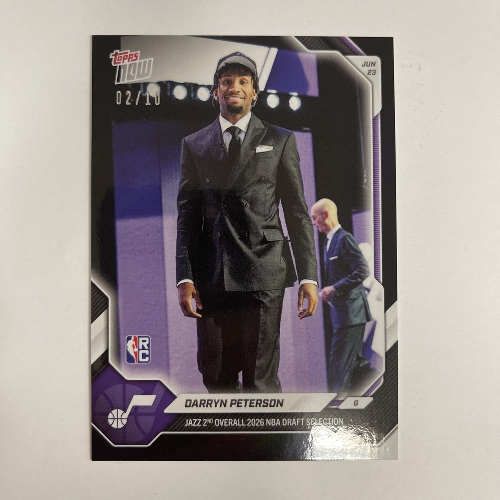 2026-27 Topps Now Draft Darryn Peterson #DPET RC Rookie Black 02/10 JAZZ