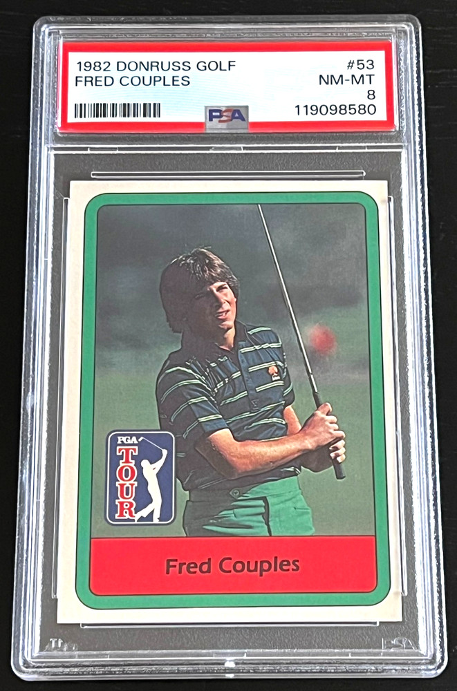 1982 DONRUSS GOLF #53 FRED COUPLES ROOKIE RC PSA 8 NEWLY GRADED