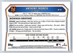 ANTHONY FROBOSE METS RC 1st card 2026 BOWMAN PROSPECTS #BP-85