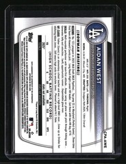 2025 Bowman Draft Aidan West Chrome Prospect Autographs Blue Wave #/150