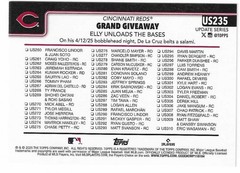 2025 Topps Update Baseball Grand Giveaway Elly Unloads the Bases #US235 Reds