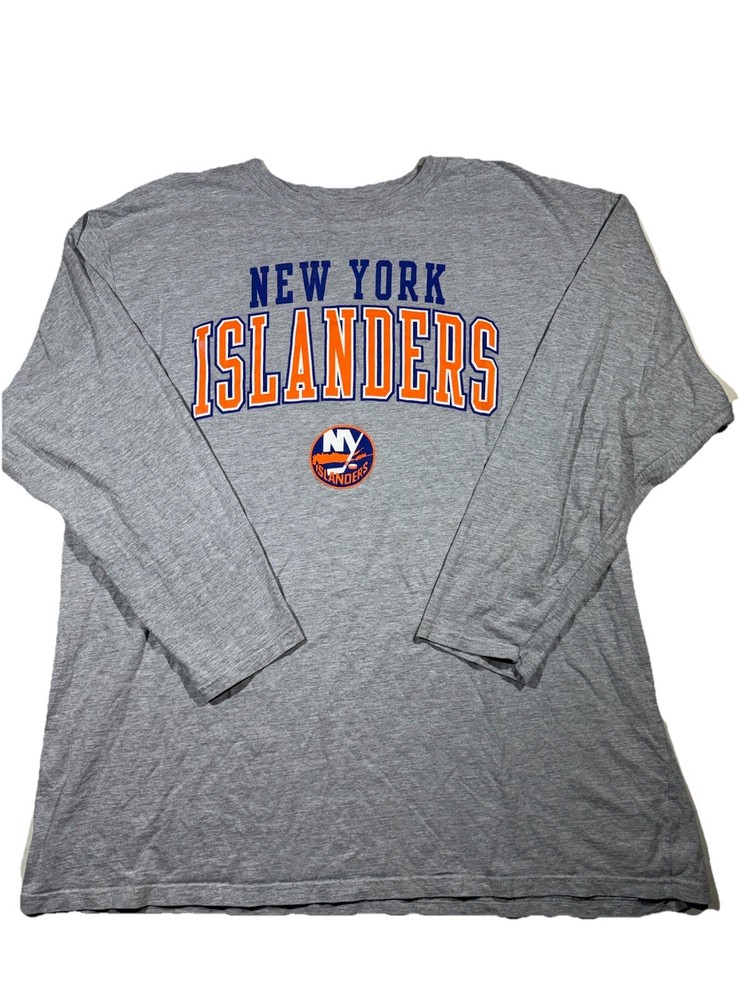 NHL Fanatics 2XLB New York Islanders Hockey NHL Gray Long Sleeve T Shirt