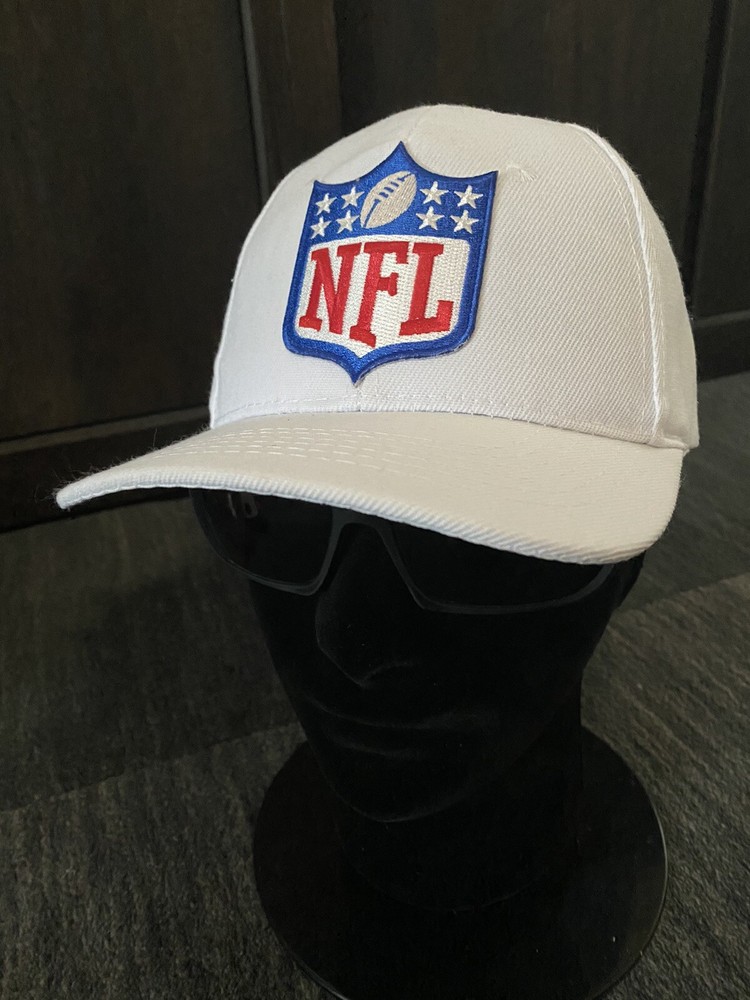 NFL SHIELD LOGO REFEREE OFFICIALS GAME HAT CAP WHITE LOW CROWN ADJUSTABLE STRAP