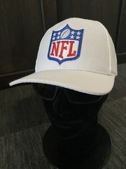 NFL SHIELD LOGO REFEREE OFFICIALS GAME HAT CAP WHITE LOW CROWN ADJUSTABLE STRAP