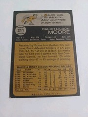 BALOR MOORE 1973 Topps # 211 Baseball card MONTREAL EXPOS 73 O/C WAX