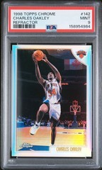 1998 TOPPS CHROME REFRACTOR #142 CHARLES OAKLEY PSA 9
