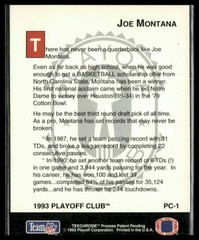 1993 Playoff #PC-1 Joe Montana Playoff Club