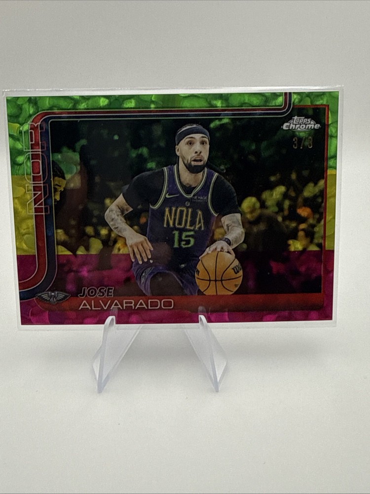 SSP Jose Alvarado 2025 Topps Chrome Tri Color /8 #144 Pelicans
