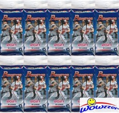 (10) 2021 Bowman Baseball EXCLUSIVE Factory Sealed JUMBO Fat Packs-190 Cards!