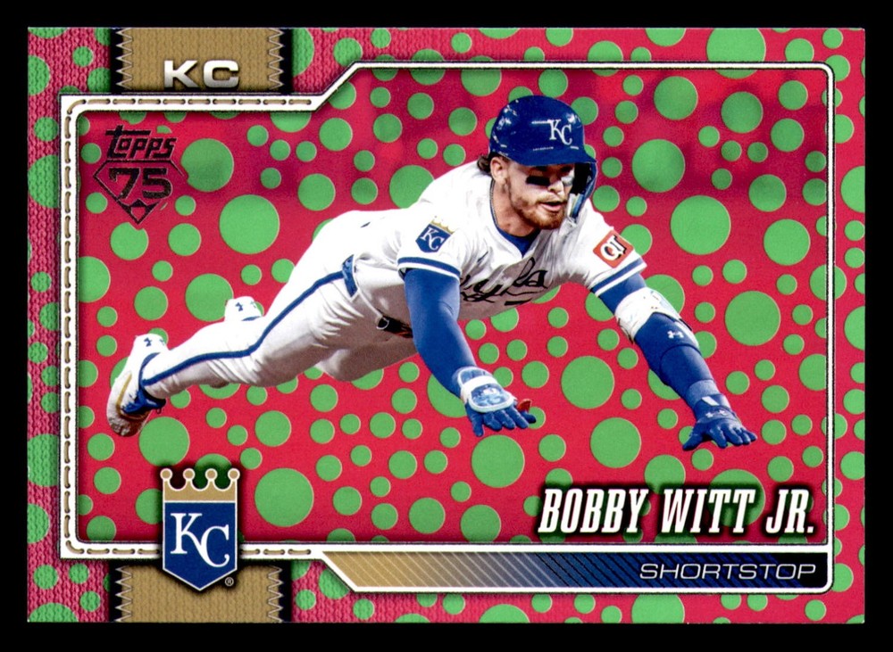 2026 Topps #205 Bobby Witt Jr. Holiday Polka Dots Green/Pink
