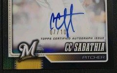 2026 Topps Chrome CC Sabathia Black Refractor Auto /10 Brewers Autograph #CLA-CS