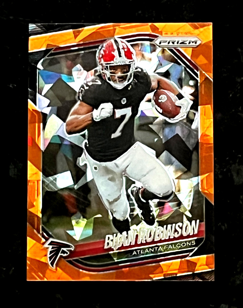 2025 Panini Prizm Bijan Robinson Orange Cracked Ice Atlanta Falcons #96