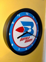 Buffalo Braves Basketball Throwback Bar Man Cave Clock Sign