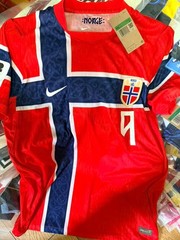 2026 Norway Haaland Signed Style Home Soccer Jersey Framed Display Gift