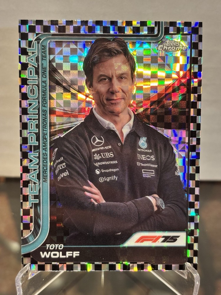 2025 Topps Chrome Formula 1 Checkered Refractor TOTO WOLFF #195
