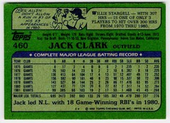 Jack Clark 1982 Topps #460 San Francisco Giants