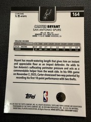 2025-26 Topps Chrome Update Carter Bryant RC Silver Refractor #164 Spurs Rookie