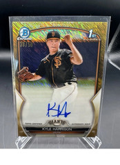 Topps 2023 Bowman Chrome Prospect Autos Kyle Harrison Auto Gold Shimmer /50