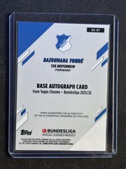 2025/26 Topps Bundesliga Chrome Bazoumana Toure Orange Refractor RC Auto /25