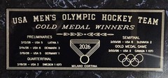 2026 U.S. MENS HOCKEY TEAM OLYMPIC GOLD MEDAL CHAMPIONS 12X15 PLAQUE With Roster