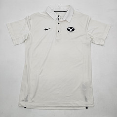 BYU Nike Dri-Fit Polo Shirt Men&rsquo;s Size Small White & Navy Blue 866431 Cougars