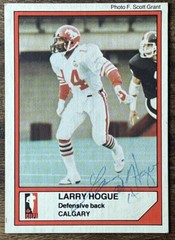 1984 Jogo CFL #94 Larry Hogue RC Calgary Stampeders AUTOGRAPH Canadian Football