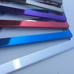 Stainless Steel Polish Black Red Blue Purple Hot Pink License Plate Holder Frame