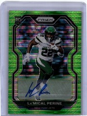 2020 Panini Prizm #357 La&rsquo;Mical Perine Rookie Autographs Prizm Neon Green Pulsar
