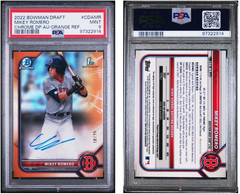 2022 BOWMAN DRAFT MIKEY ROMERO 1ST PROSPECT AUTO TRUE ORANGE /25 PSA 9 RED SOX